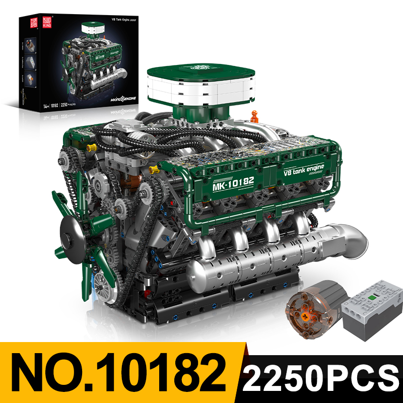 Model Kit V8 Engine - Mould King 10182 Model silnika V8