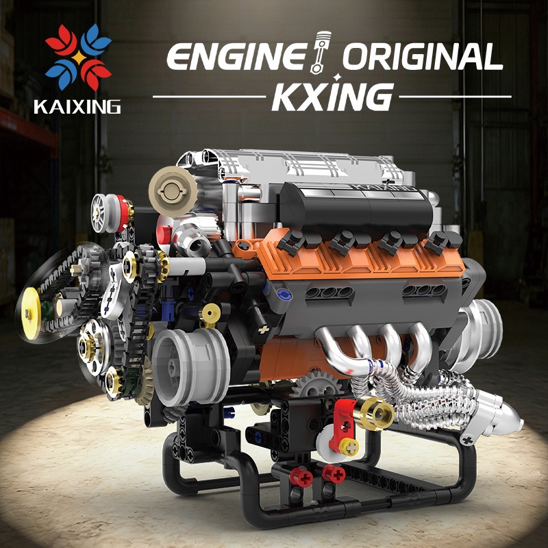 K96215 767PCS Model silnika V8 – Model Kit V8 Engine recenzja i cena