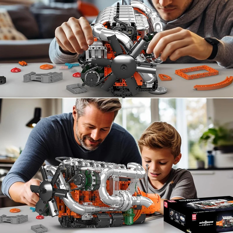Mould King 10200 Model silnika – Model Kit V8 Engine recenzja i cena